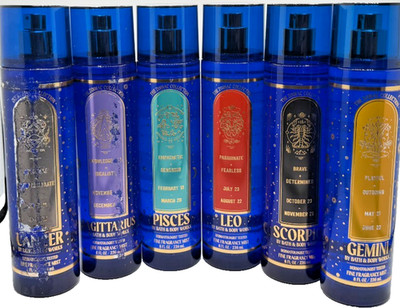 NEW BBW Lot 6 DAMAGED Labels Zodiac Fragrance Mist Gemini Leo Scorpio Pisces