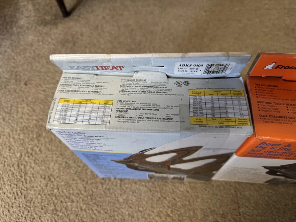 (2) Kits de deshielo Easy Heat & Frost KingRoof & Gutter - bajo voltaje 80 pies/60 pies Foto 2 de 4
