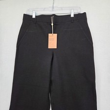 Quince NEW 2022 Women Large Ultra Stretch Ponte Bootcut Pant Black Rayon Blend