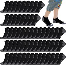 16-30 Pairs Boys Low Cut Ankle Socks Kids Crew Athletic Breathable Cushion Sole
