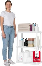 IRIS USA 3-Shelf Light Duty Plastic Storage Shelves, 150lb Capacity, 33" H x 24"