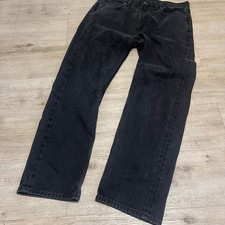 Levi's 505 Jeans Regular Fit Black Wash Denim Pants Classic W38 L34 Mens