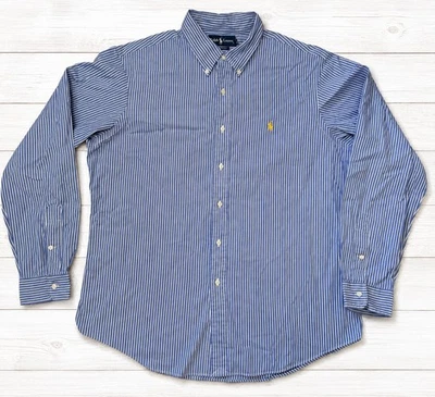 Ralph Lauren Custom Fit Shirt Mens XL Blue White Striped Button Down Cotton - Image 1 of 4
