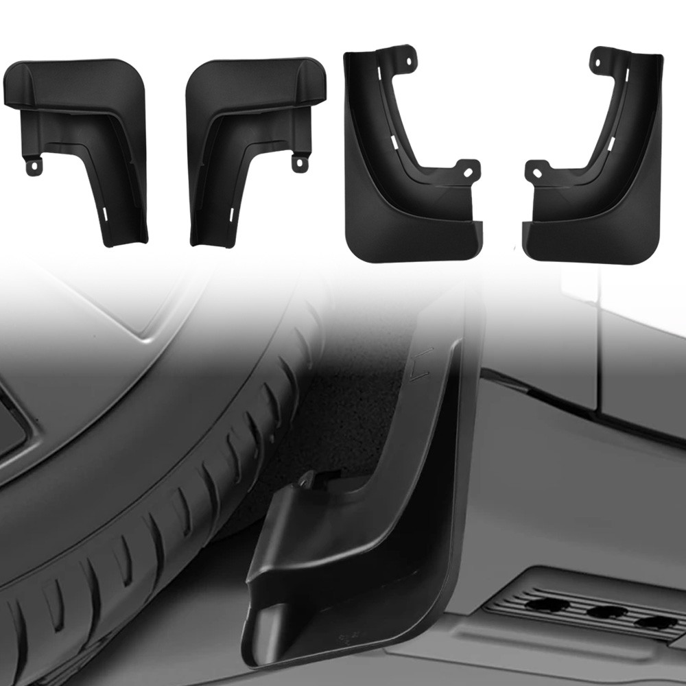 Front Rear Mudflaps Splash Guard Set Black Fit For Tesla Model X 2023-2024