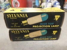 Lot Of 2 Sylvania Movie Projector Blue Top Lamps 120V - 1000W