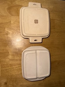 Vintage Littonware Microwave Containers 2 Pieces with Lids Tan Retro Kitchenware