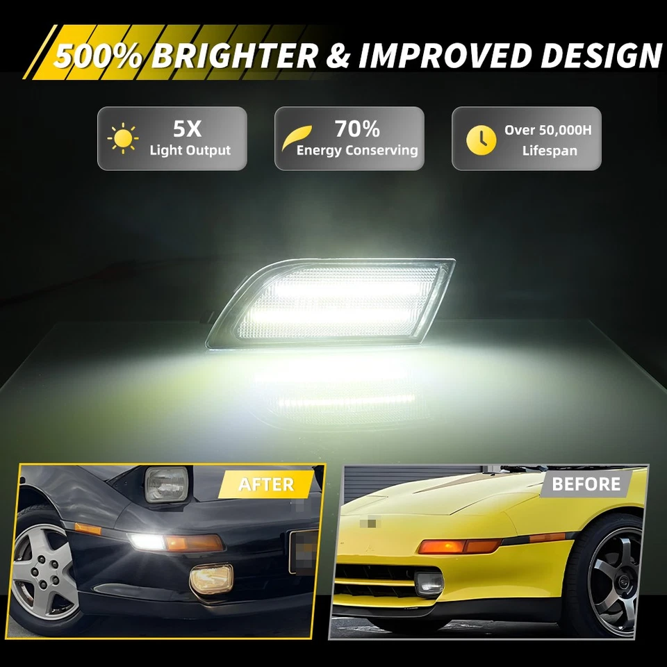 2X Luz de señalización LED blanca transparente para 91-95 Toyota MR-2 MR2 SW20 Foto 2 de 4