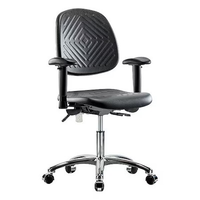 Clean Room Chair Ergonomic Chair, Adjustable Arms, 17-1/2'' To 22-3/4'' Height,