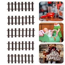  5 Pcs Small Picket Fence Garden Ornaments Wooden Desktop Decors Adornments