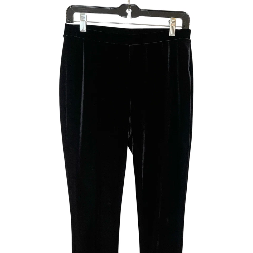 Pantalones Chicos 0 Pequeños Negro Terciopelo Ajustado Pierna Tirar de tiro alto Tobillo Informal Foto 3 de 4