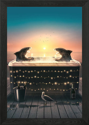 Fintastischer Meerblick gerahmtes Wandbild Poster Leinwanddruck Bild