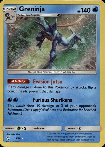 Greninja 9 Detective Pikachu Holo Pokemon Card LP