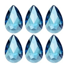 K9 Crystal Teardrop Pendants Oval Beads, 6 Pack 38mm, Sky Blue