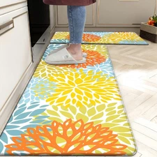 Kitchen Mats Set of 2 Cushioned Anti Fatigue Kitchen Rugs Waterproof Non Slip...