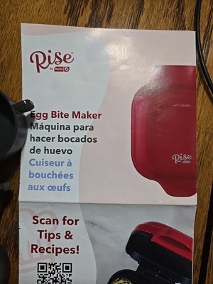 Red Dash Rise Used Egg Bite Maker Makes 4 Egg Bites 