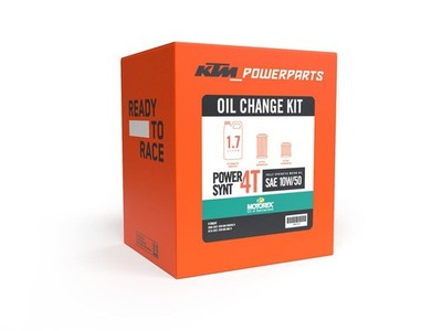 KTM oil change kit for 690 cc, 1.7L motorex oil and 2 filters