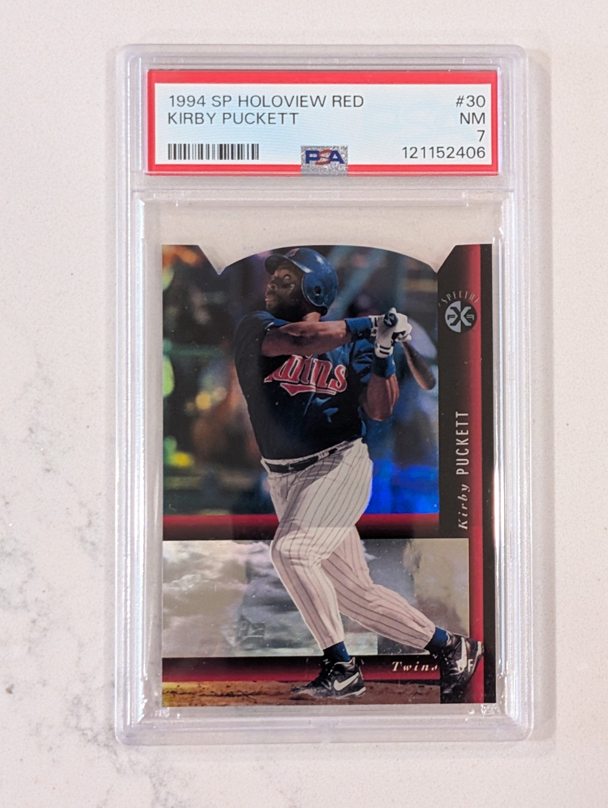 Kirby Puckett #30 Baseball Cards 1994 SP Holoview Red trading card — raw and PSA graded price guide