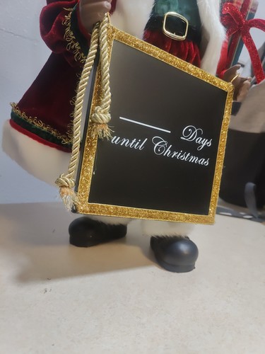 18" Black Santa Holding Chalkboard Countdown To Christmas Standalone - Picture 4 of 14