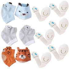 Baby Crawling Knee Pads   3 Pairs Non-Slip Infant Knee Protectors with 6 Baby Sa