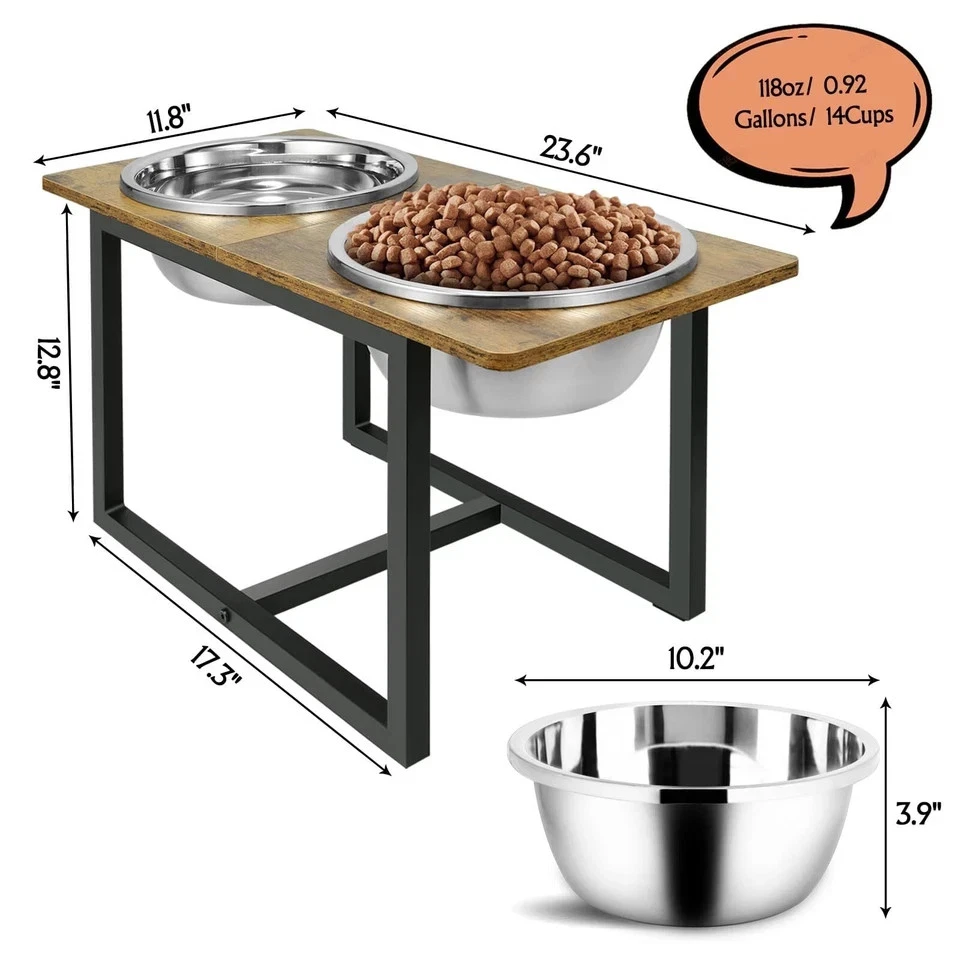 Spacnom Cuencos Elevados para Perros Grandes Soporte para Perros Elevados con Dos X-La... Foto 2 de 4
