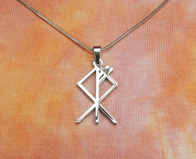 #ad Wolf Rune Necklace Waterproof Stainless Steel Bindrune Charm Chain or Earrings $32.99