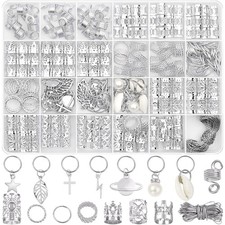 259 Pcs Hair Jewelry, Hair Accessories for Braids Silver Loc Jewelry for Hair...