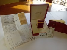 S.T. Lighter Dupont Ligne 1 - Gold Plated - Red Film Lacquer - No.81CLE79