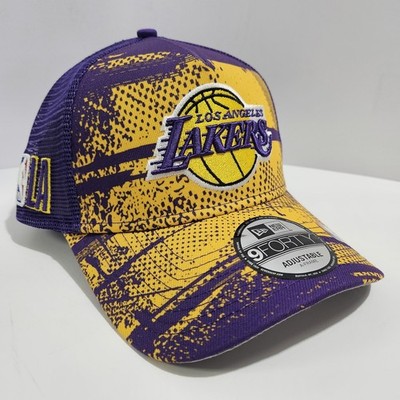 NEW Los Angeles Lakers New Era 9FORTY A-Frame OTC NBA 24 Tip Off Hat Yellow Prpl