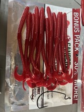 Gander Mountain Finesse Worm  5.5" Curl Tail  20 Pack CINNAMON STICK WITH HOOK