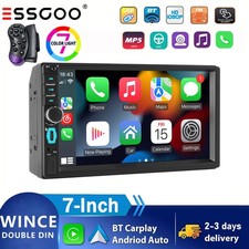 7" Double 2 Din Car Stereo with Apple Carplay Android Auto USB FM BT Radio SWC