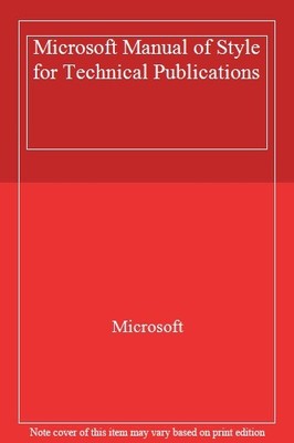 Microsoft Manual of Style for Technical Publications,Microsoft