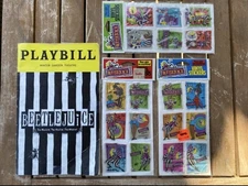 Vintage Beetlejuice Vinyl Puffy Stickers 1989 Set of 3 Pks Geffen Film Co. Rare