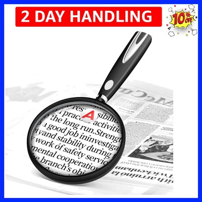 10X 30X Magnifying Glass for Reading, Handheld Magnifier for Reading, 90mm Ma...