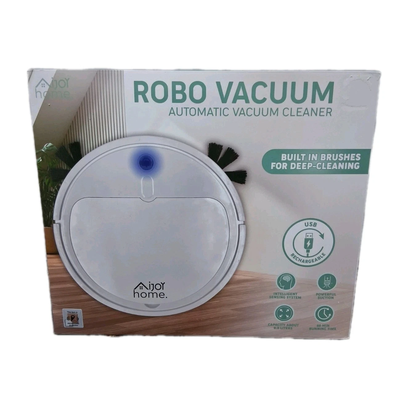 I joy Home Robo Vacuum Automatic Vacuum Cleaner USB Rechargeable White ~New