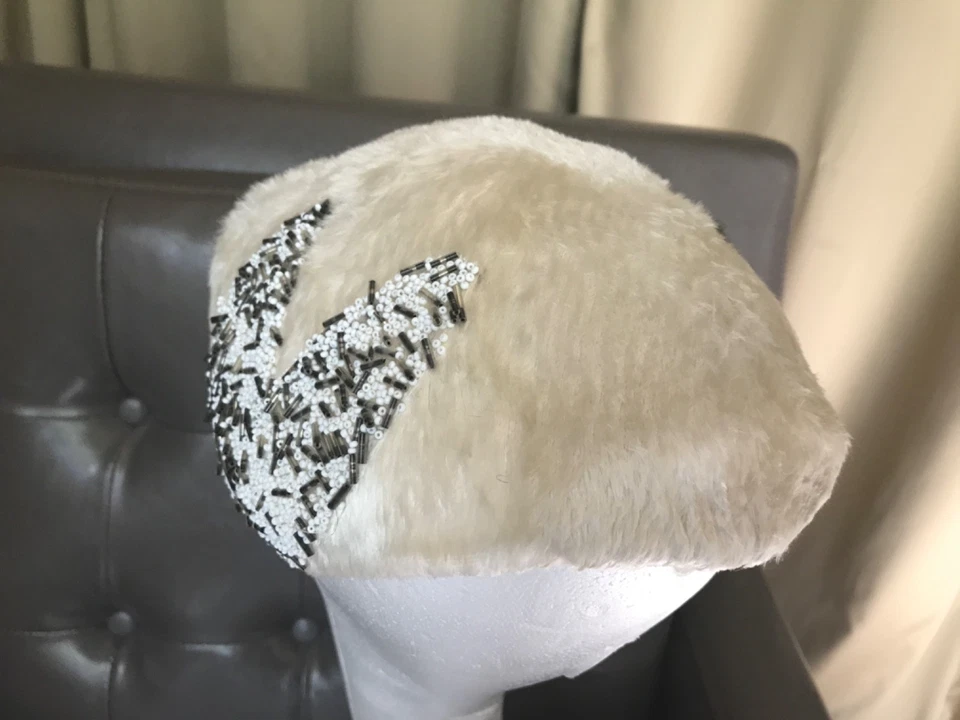 Velo/gorra de boda Art Deco años 20 vintage inspirada en Gatsby aleta con cuentas Foto 4 de 4