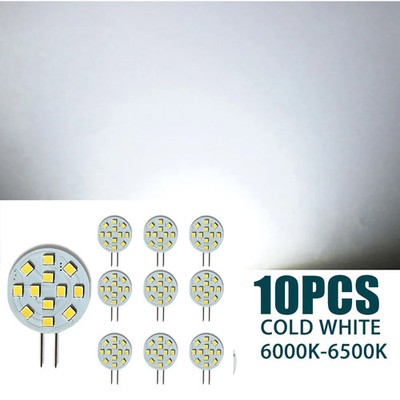 10pcs ACDC 12V 24V G4 LED Lamp 2.2W Round Spotlight No Flicker Downlight Bulb