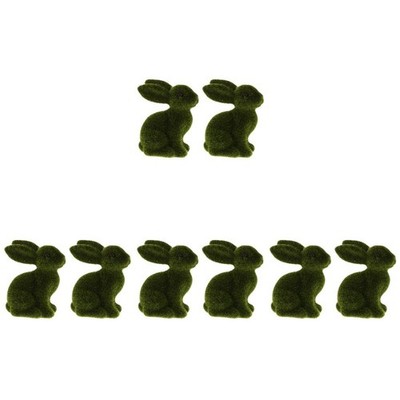 4 Count Kaninchen- Hasen Beflockt Osterhasendekor Simulationshase