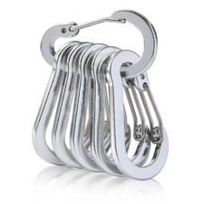 6X Heavy Duty Carabiner Clip Hook D-Ring Screw Lock Outdoor Rock Buckle Max 50KG