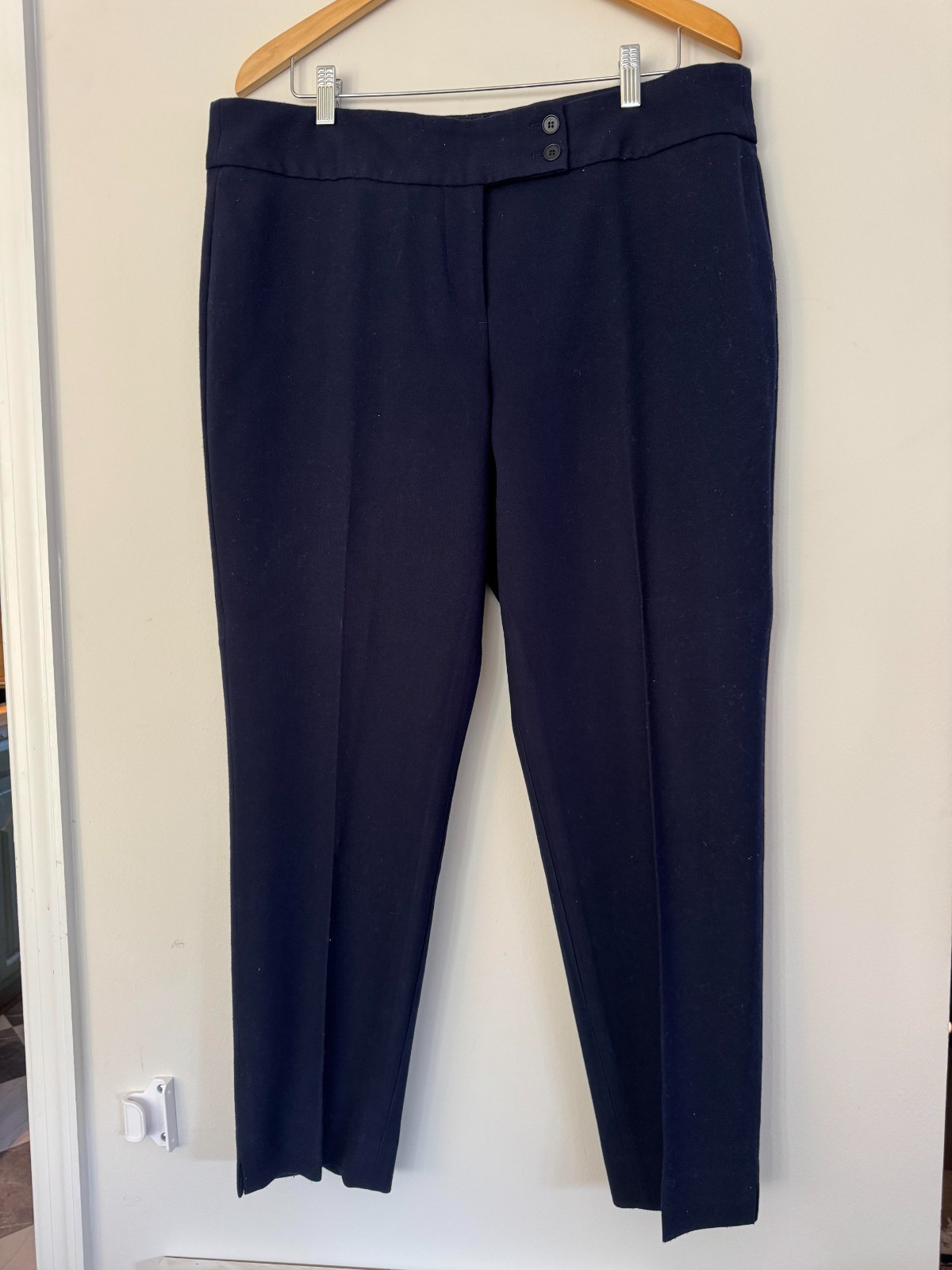 Talbots Newport Pants Womens Size 16W Trouser Navy Stretch Waist