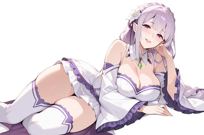 Emilia Re:Zero Anime Waifu Sticker 6'' Car Decal Weatherproof