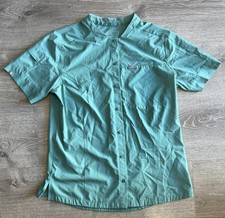 Figs Technical Collection Mena Button Down Scrub Top Women Large PO 3652