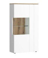 Vitrine Dalano Standvitrine 78X37X144Cm Weiß Evoke Eiche