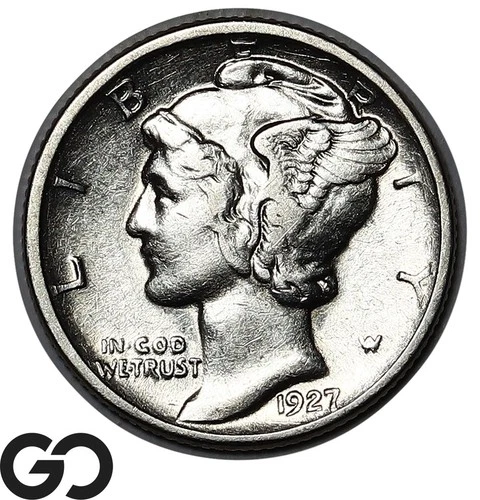 1927-D Mercury Dime, Tough Choice AU++ Semi-Better Date