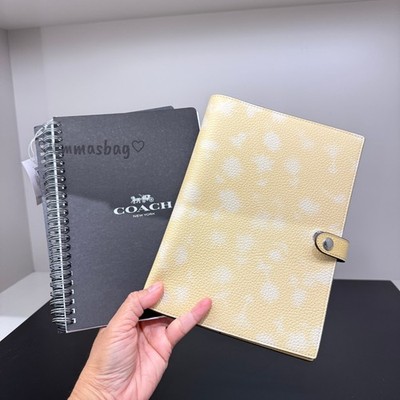 Coach Notebook With Floral Print CDY00 pebbled leather/Silver
