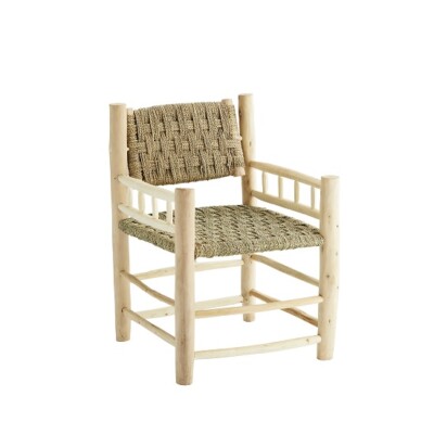 Lounge Chair Eucalyptus Wood and Palm Leaves by Madam Stoltz