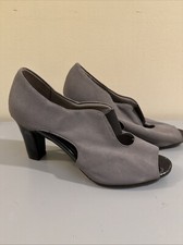LifeStride Simply Comfort Women's Gray Open Toed Heels Size 8.5M