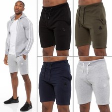 Enzo Mens Shorts Gym Elasticated Waist Jogging Fleece Running Plain Sweat S -XXL