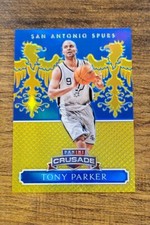 2014-15 Panini Excalibur Crusade Tony Parker #55 Blue Gold SP /149 Spurs HOF