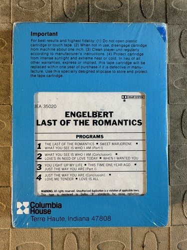 ENGELBERT LAST OF THE ROMANTICS - 8 TRACK TAPE - Foto 2 di 3