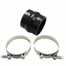 Hump Straight Silicone Hose Intercooler Coupler Tube Black  4" 102mm+T-CLAMP